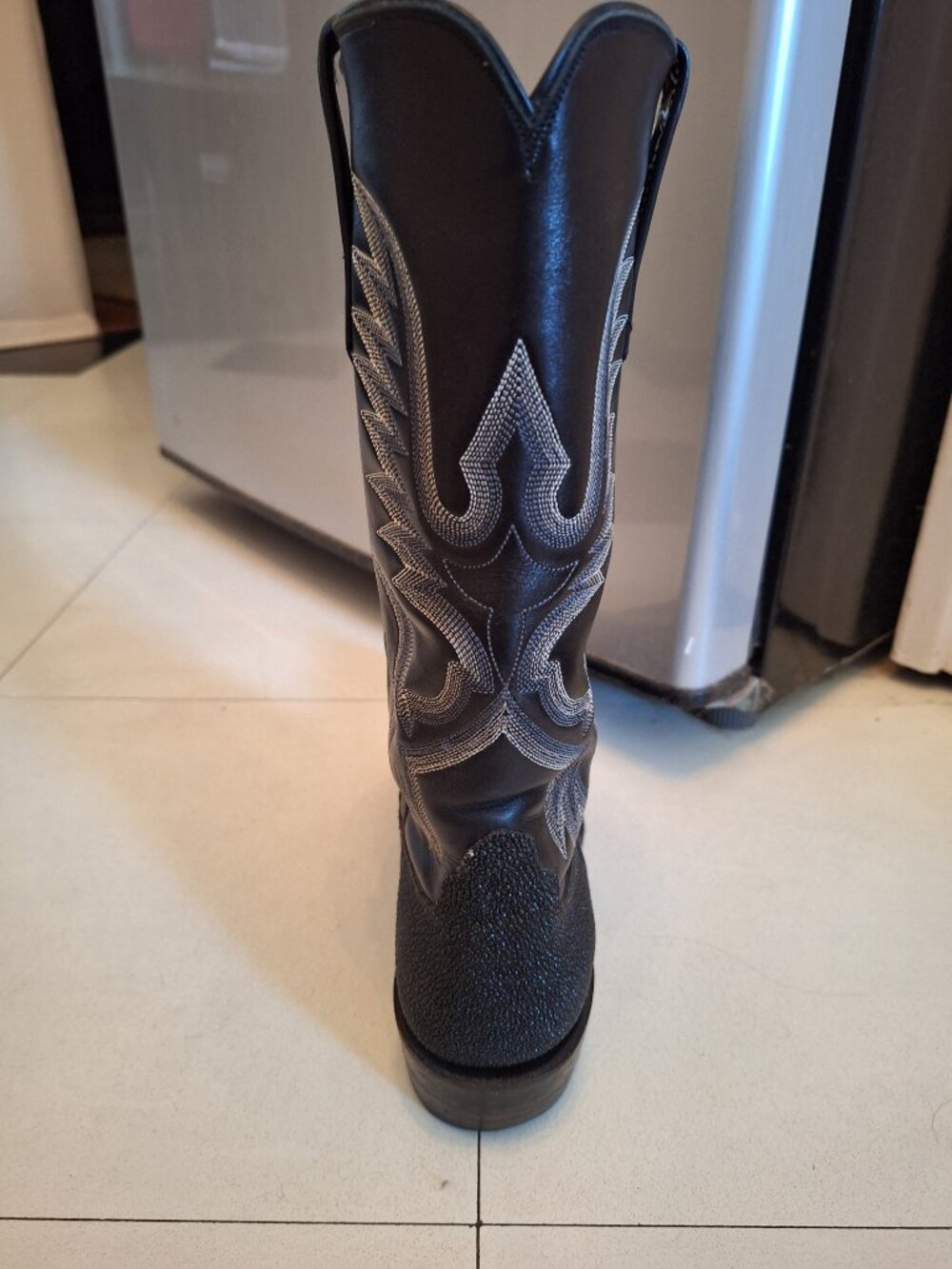 Rios of Mercedes Hand Made Black Stingray Cowboy Boots - Picture 3 of 5